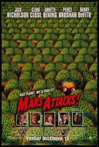 9f0969 MARS ATTACKS! int'l advance DS 1sh 1996 directed by Tim Burton, great image of cast!