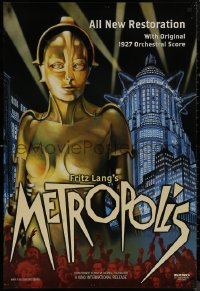 9f0976 METROPOLIS DS 1sh R2002 Fritz Lang classic, Brigitte Helm as the robot, New Tower of Babel!