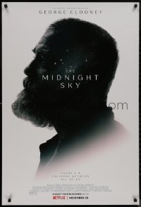 9f0978 MIDNIGHT SKY advance DS 1sh 2020 wild profile image of George Clooney with stars in head!