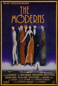 9f0980 MODERNS 1sh 1988 Alan Rudolph, cool artwork of trendy 1920's people by star Keith Carradine!