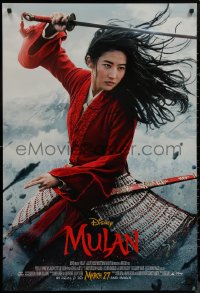 9f0987 MULAN advance DS 1sh 2020 Walt Disney live action remake, Yifei Liu in the title role w/sword!