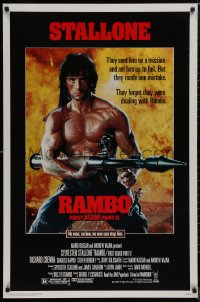 9f1042 RAMBO FIRST BLOOD PART II 1sh 1985 no law, no war can stop Sylvester Stallone w/his RPG!