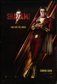 9f1094 SHAZAM int'l teaser DS 1sh 2019 full-length Zachary Levi in the title role, just say the word!