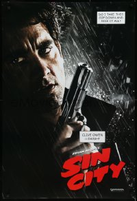 9f1101 SIN CITY teaser DS 1sh 2005 graphic novel by Frank Miller, cool image of Clive Owen as Dwight!