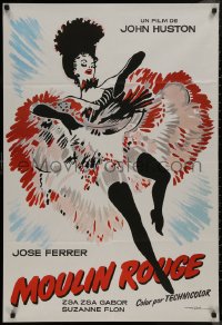 9f0424 MOULIN ROUGE Spanish R1970s Jose Ferrer as Toulouse-Lautrec, Zsa Zsa Gabor, art by Mac!