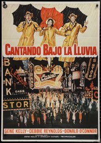 9f0431 SINGIN' IN THE RAIN Spanish R1982 different artwork of Gene Kelly, Debbie Reynolds!