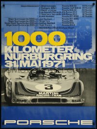 9f0178 PORSCHE Nurburgring '71 style 30x40 German special poster 1971 promoting their racing team!