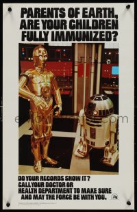 9f0234 STAR WARS HEALTH DEPARTMENT POSTER 14x22 special poster 1979 C3P0 & R2D2, do your records show it?