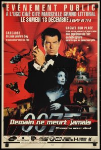 9f0238 TOMORROW NEVER DIES advance 16x24 French special poster 1997 different image of Brosnan as James Bond!