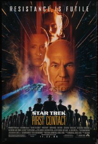 9f1127 STAR TREK: FIRST CONTACT advance DS 1sh 1996 Jonathan Frakes, Stewart, Spiner, Borg Krige!