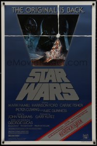 9f1131 STAR WARS studio style 1sh R1982 A New Hope, Lucas classic sci-fi epic, art by Jung!