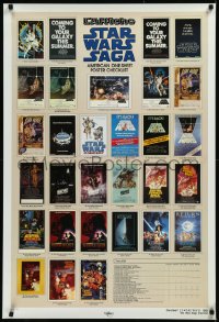 9f1133 STAR WARS CHECKLIST 2-sided Kilian 1sh 1985 many great images of all the U.S. posters, info!