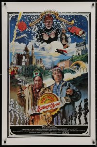 9f1140 STRANGE BREW int'l 1sh 1983 art of hosers Rick Moranis & Dave Thomas with beer by John Solie!