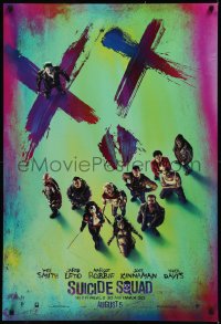 9f1148 SUICIDE SQUAD teaser DS 1sh 2016 Smith, Leto as the Joker, Robbie, Kinnaman, cool cast image!