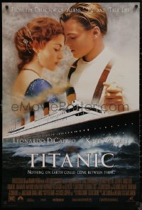 9f1164 TITANIC style B revised int'l DS 1sh 1997 Leonardo DiCaprio & Winslet, James Cameron!