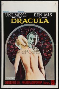 9h0609 TASTE THE BLOOD OF DRACULA Belgian 1970 different sexy art of vampire Christopher Lee!