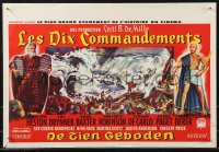 9h0610 TEN COMMANDMENTS Belgian 1956 Cecil B. DeMille, art of Charlton Heston, Yul Brynner!