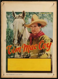 9h0615 TIM MCCOY Belgian 1950s portrait art of classic cowboy with trusty horse!