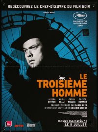 9h0806 THIRD MAN advance French 15x21 R2015 different c/u of Orson Welles with gun by Ferris wheel, classic!