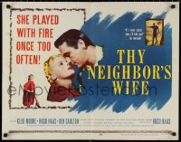 9h0455 THY NEIGHBOR'S WIFE 1/2sh 1953 sexy bad Cleo Moore played with fire once too often!