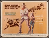 9h0457 TRAIN ROBBERS 1/2sh 1973 cowboy John Wayne & Ann-Margret on horseback!