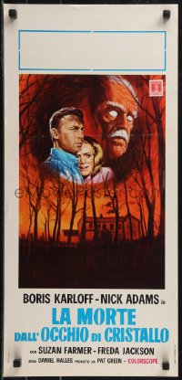 9h0893 DIE, MONSTER, DIE Italian locandina 1971 AIP, cool artwork of Boris Karloff by Piovano!