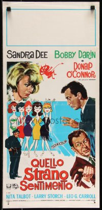 9h1084 THAT FUNNY FEELING Italian locandina 1965 different Morini art of Dee, Darin, O'Connor!