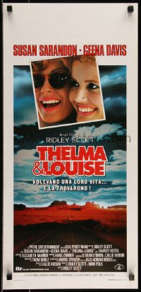 9h1085 THELMA & LOUISE Italian locandina 1991 Susan Sarandon, Geena Davis, Ridley Scott feminist classic!