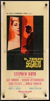 9h1088 THIRD SECRET Italian locandina 1964 Stephen Boyd searching for a killer who might even be himself!