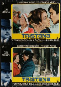 9h1256 TRISTANA group of 8 Italian 18x26 pbustas 1970 Luis Bunuel, Catherine Deneuve & Franco Nero!