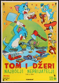 9h0205 TOM I DZERI NAJBOLJI NEPRIJATELJI Yugoslavian 19x27 1960s MGM cartoon, different!