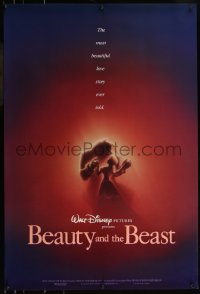 9k0660 BEAUTY & THE BEAST 1sh 1991 Disney cartoon classic, romantic dancing art by John Alvin!