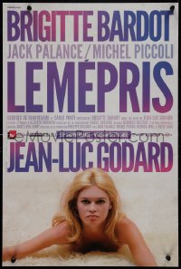 9k1496 LE MEPRIS French 16x21 R2013 Jean-Luc Godard, different image of sexy naked Brigitte Bardot!