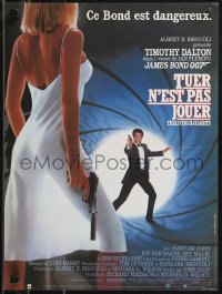 9k1500 LIVING DAYLIGHTS French 15x20 1987 Tim Dalton as James Bond & sexy Maryam d'Abo w/gun!