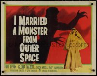 9k1302 I MARRIED A MONSTER FROM OUTER SPACE 1/2sh 1958 great image of Gloria Talbott & alien shadow!