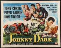 9k1304 JOHNNY DARK style B 1/2sh 1954 art of Tony Curtis, Piper Laurie, Don Taylor, car racing!