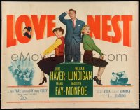 9k1306 LOVE NEST 1/2sh 1951 William Lundigan stands between sexy Marilyn Monroe & June Haver!