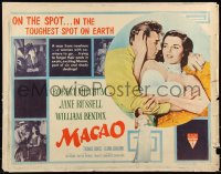 9k1307 MACAO style B 1/2sh 1952 Josef von Sternberg, art of Robert Mitchum & sexy Jane Russell!