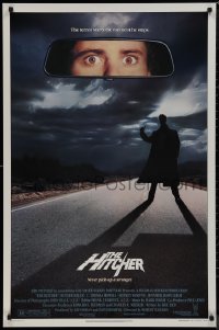 9k0806 HITCHER 1sh 1986 creepy hitchhiker Rutger Hauer, C. Thomas Howell, never pick-up a stranger!