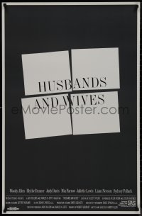 9k0814 HUSBANDS & WIVES int'l 1sh 1992 Woody Allen, Mia Farrow, Liam Neeson, cool design!