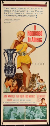 9k1568 IT HAPPENED IN ATHENS insert 1962 super sexy Jayne Mansfield rivals Helen of Troy, Olympics!