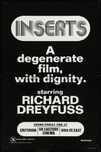 9k0822 INSERTS style B teaser 1sh 1976 x-rated Richard Dreyfuss, a degenerate film with dignity!