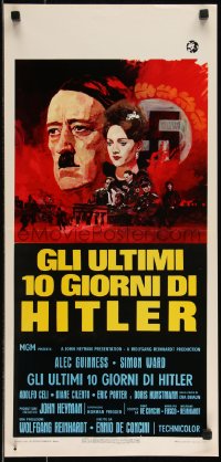 9k1633 HITLER: THE LAST TEN DAYS Italian locandina 1973 Alec Guinness, Doris Kunstmann as Eva Braun!