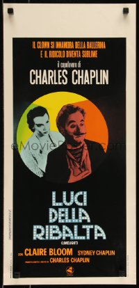 9k1647 LIMELIGHT Italian locandina R1970s completely different artistic image of Chaplin!