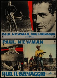 9k1414 HUD set of 7 Italian 19x27 pbustas 1963 Paul Newman is the man with the barbed wire soul!