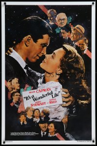 9k0833 IT'S A WONDERFUL LIFE Kilian 1sh R1990 James Stewart, Donna Reed, Lionel Barrymore, Dudash art!