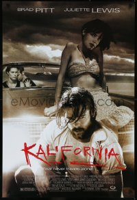 9k0848 KALIFORNIA 1sh 1993 bearded Brad Pitt, sexy Juliette Lewis, David Duchovny