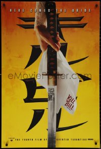 9k0851 KILL BILL: VOL. 1 foil teaser DS 1sh 2003 Tarantino, Thurman, katana, here comes the bride!