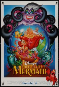 9k0870 LITTLE MERMAID advance DS 1sh R1997 great images of Ariel & cast, Disney cartoon!