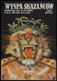 9k0408 LA ISLA DE LOS HOMBRES SOLOS Polish 23x33 1978 incredible wild cat art by Koscielniak!